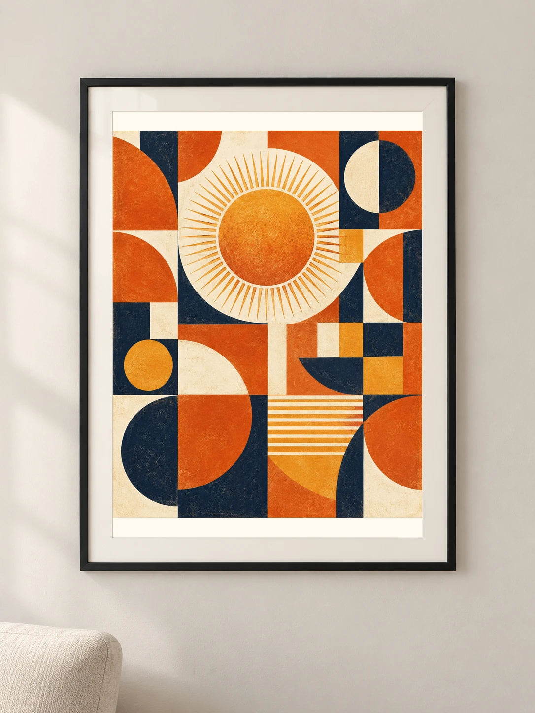 פסיפס של שמש — תמונה לבית — framed — minimal-room-v3