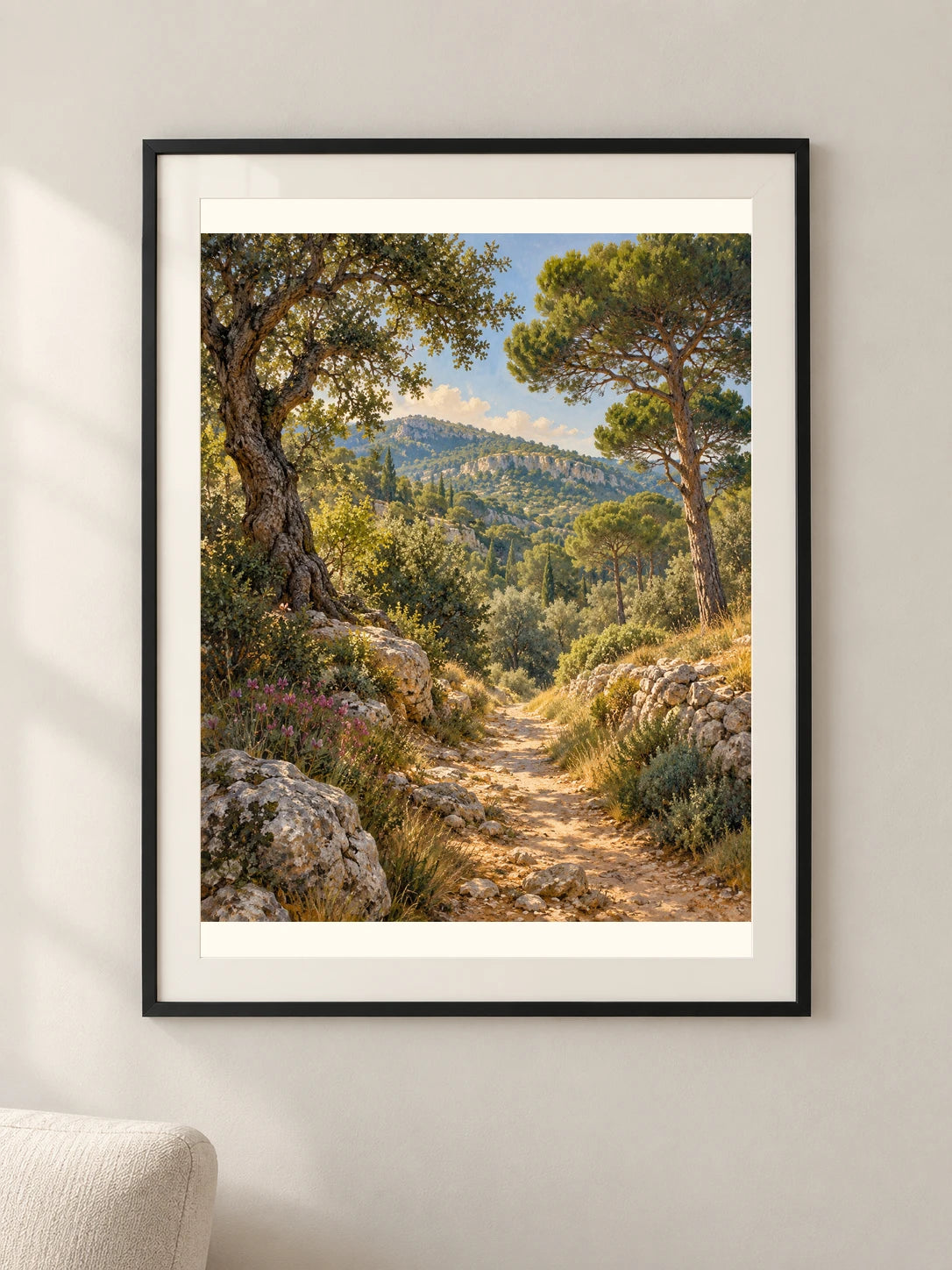 שביל בכרמל — תמונה לבית — framed — minimal-room-v3