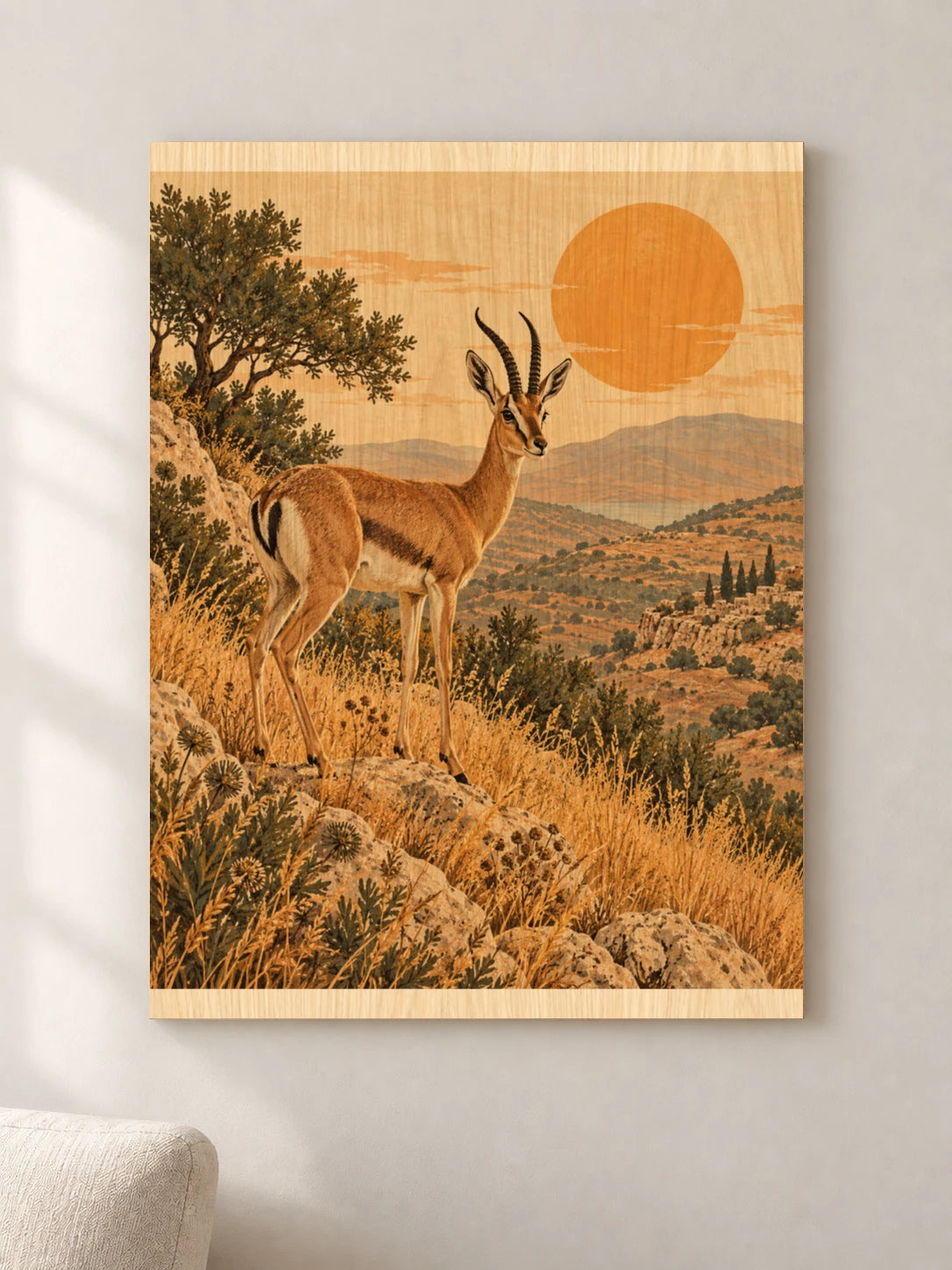 צבי בשעת זהב — תמונה לבית — wood — minimal-room-v3