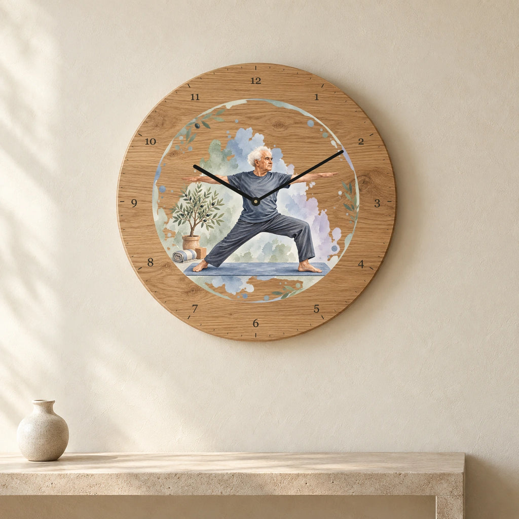 שעון עץ — בן־גוריון בתנוחת הלוחמת — room — oak-clock-room-v1