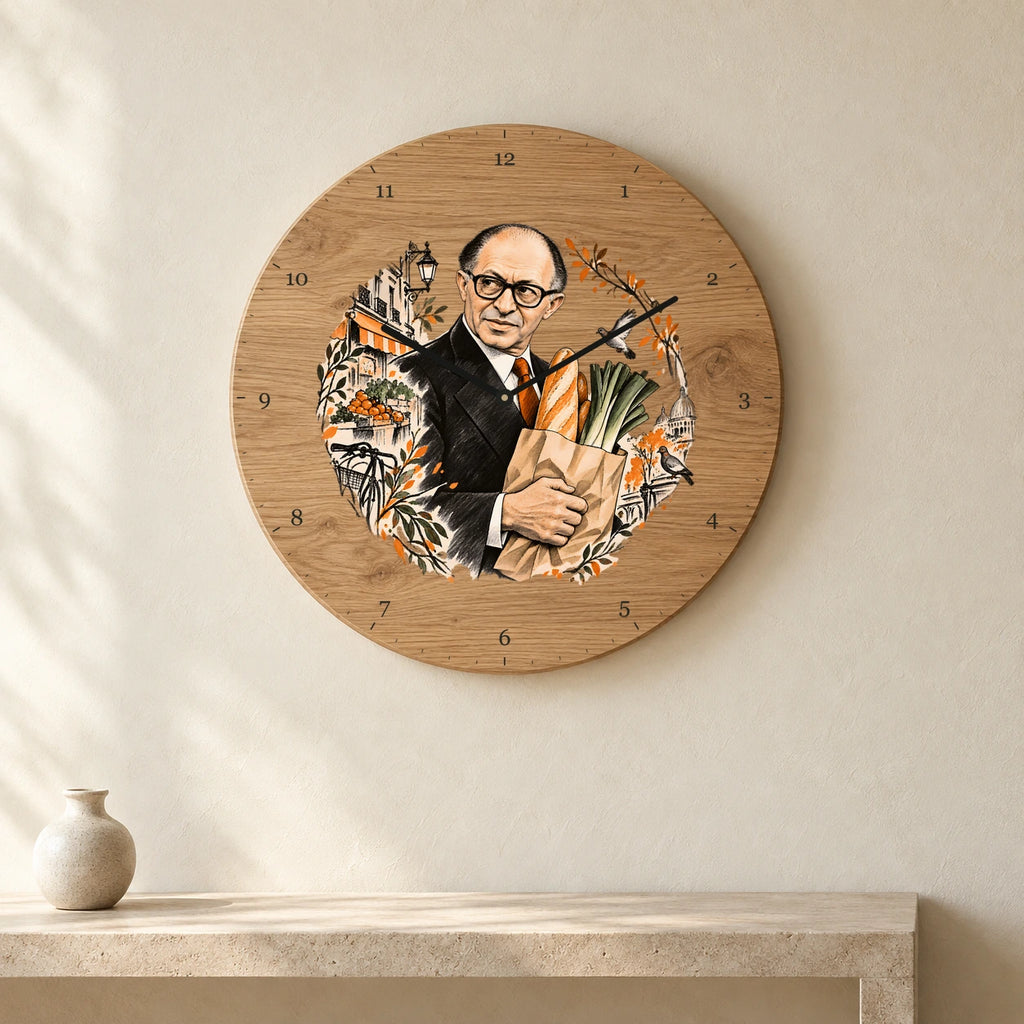 שעון עץ — מנחם בגין עושה קניות — room — oak-clock-room-v1
