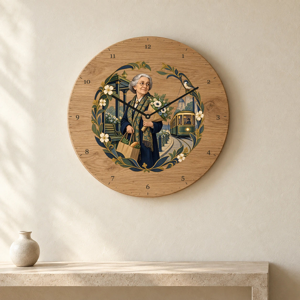 שעון עץ — הנרייטה סאלד בדרך הביתה — room — oak-clock-room-v1