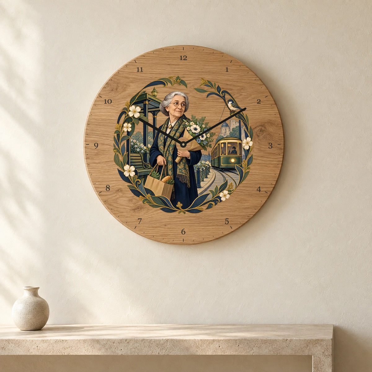 שעון עץ — הנרייטה סאלד בדרך הביתה — room — oak-clock-room-v1