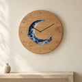 שעון עץ — ירח וכוכבים — room — oak-clock-room-v1