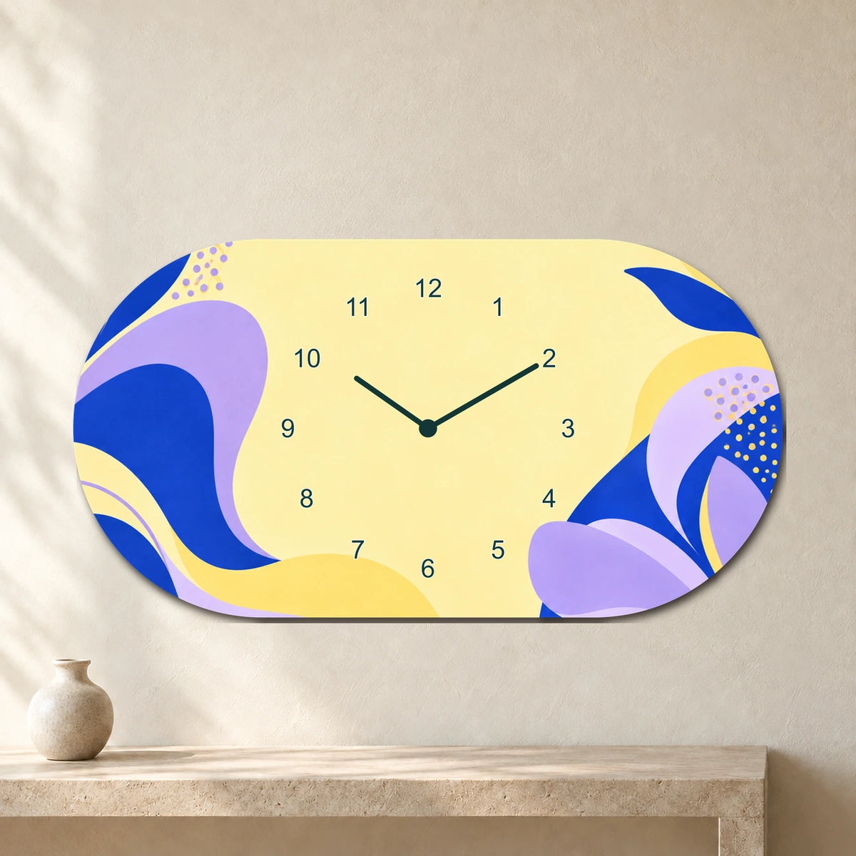 שעון בעיצוב אישי — מאורך לרוחב · 30×16 ס״מ — wood — custom-clock-v1