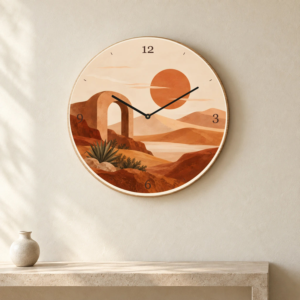 שעון פורמיקה — מדבר בוהו — room — oak-clock-room-v1