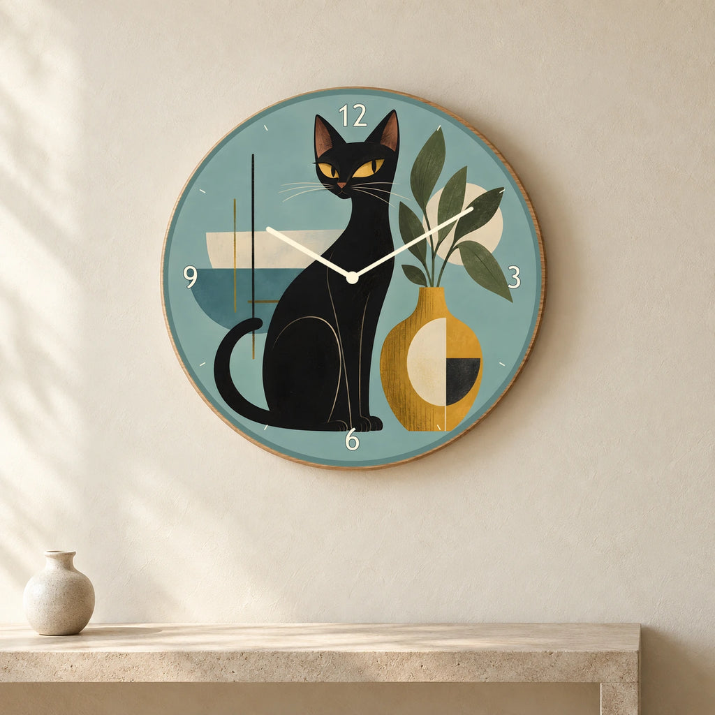 שעון פורמיקה — חתול של אמצע המאה — room — formica-clock-room-v1
