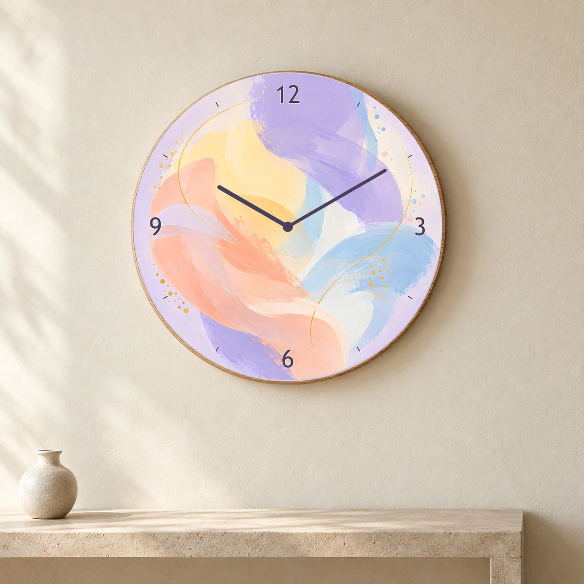 שעון פורמיקה — שכבות פסטל — room — formica-clock-room-v1