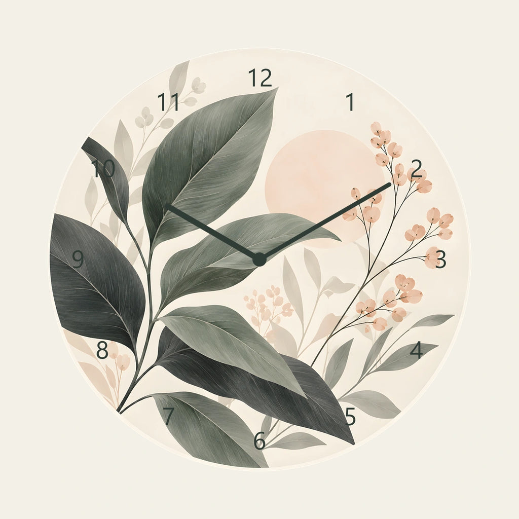שעון פורמיקה — עלים נורדיים — pack — formica-clock-room-v1