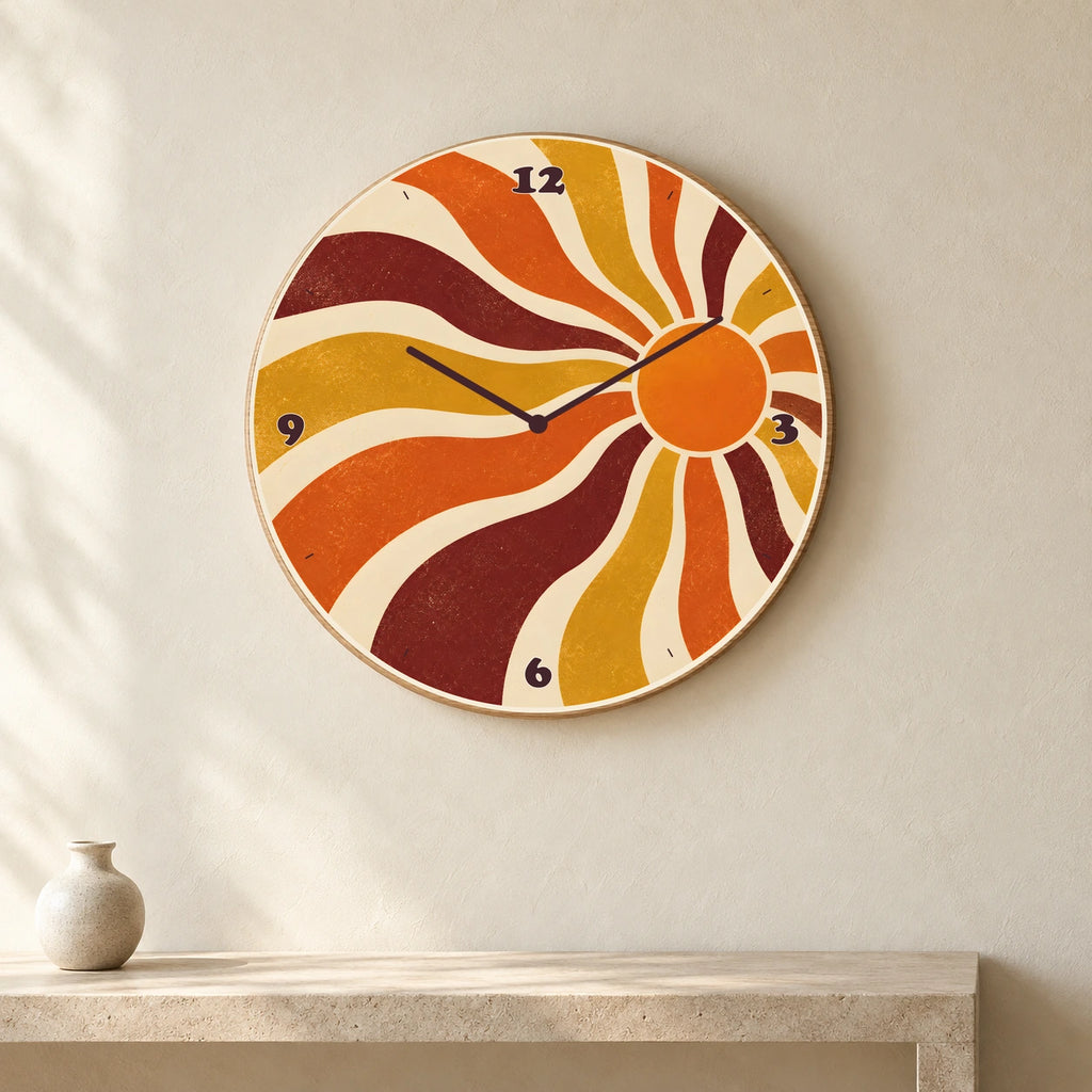שעון פורמיקה — שמש רטרו — room — formica-clock-room-v1