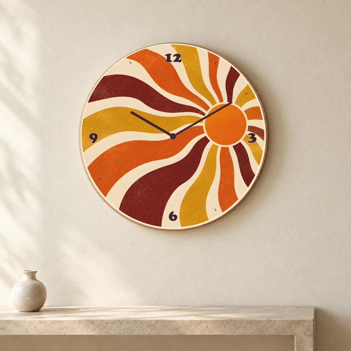 שעון פורמיקה — שמש רטרו — room — formica-clock-room-v1