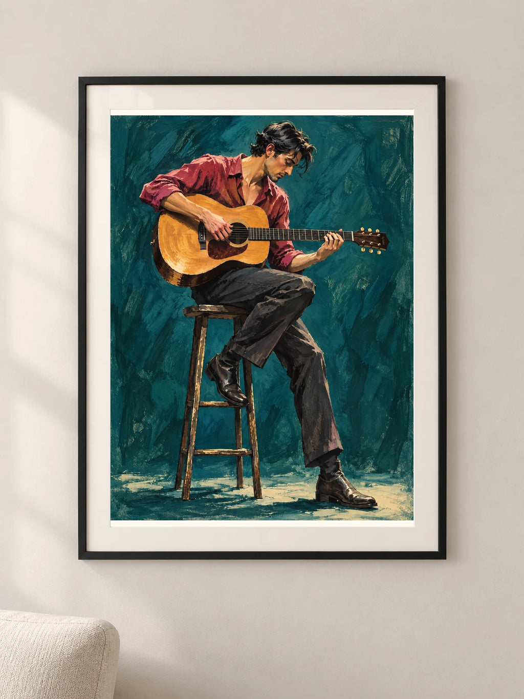 הדמות שלכם בתנועה — פוסטר ציורי — framed — minimal-room-v3