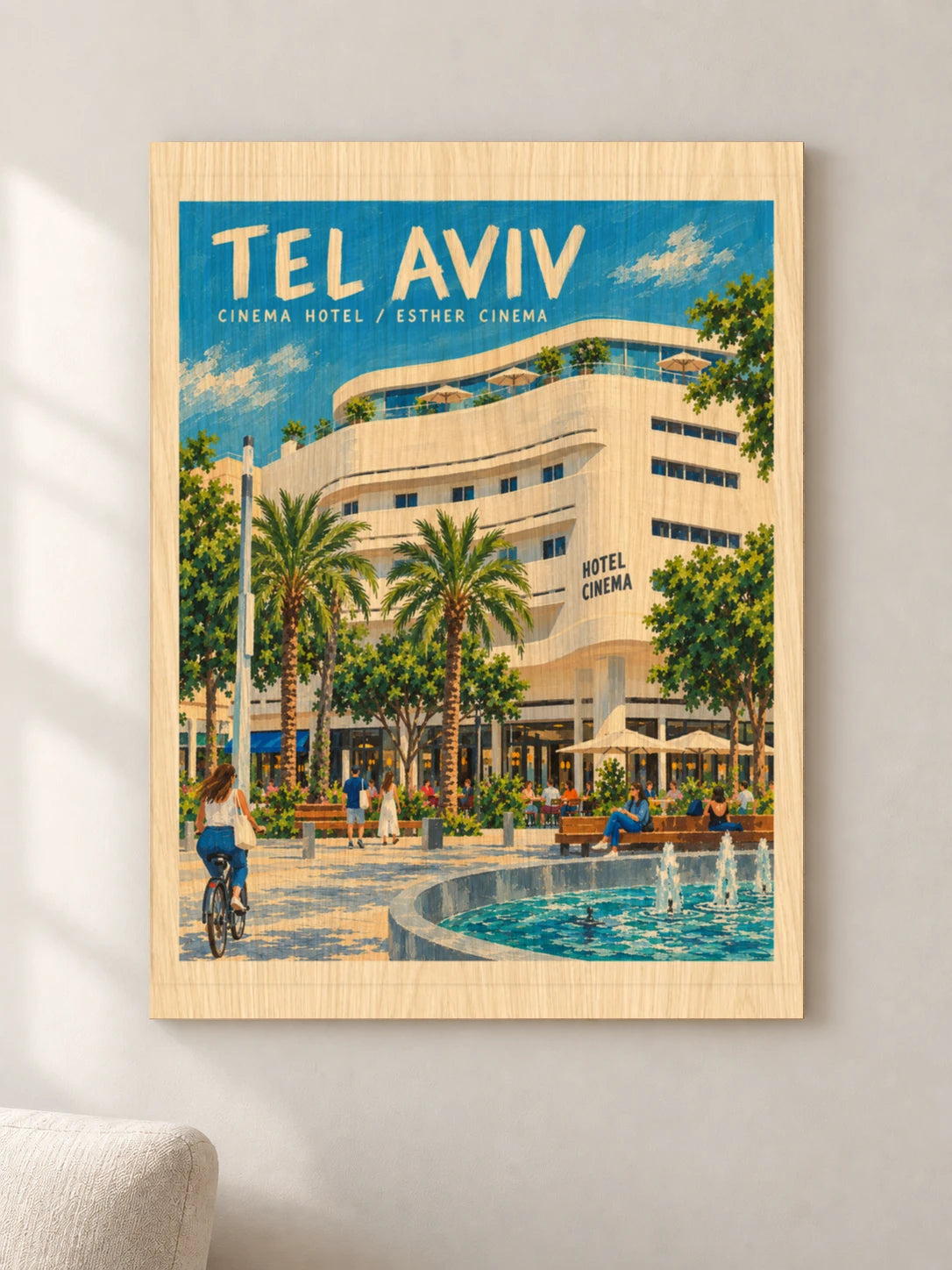 מלון סינמה בתל אביב — פוסטר מאויר — wood — minimal-room-v3