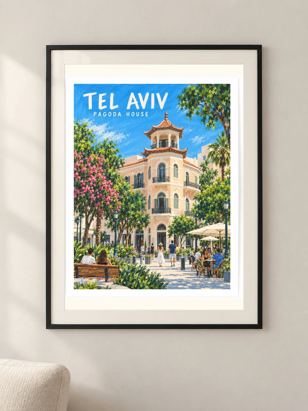 בית הפגודה בתל אביב — פוסטר מאויר — framed — minimal-room-v3