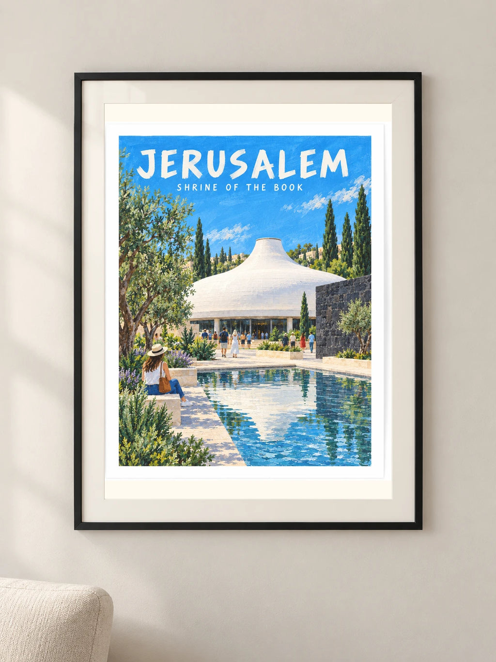 היכל הספר בירושלים — פוסטר מאויר — framed — minimal-room-v3