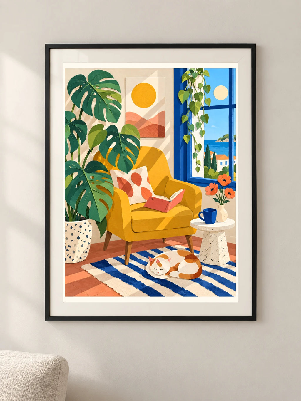 חדר מלא שמש — פוסטר אמנות מקורי — framed — minimal-room-v3