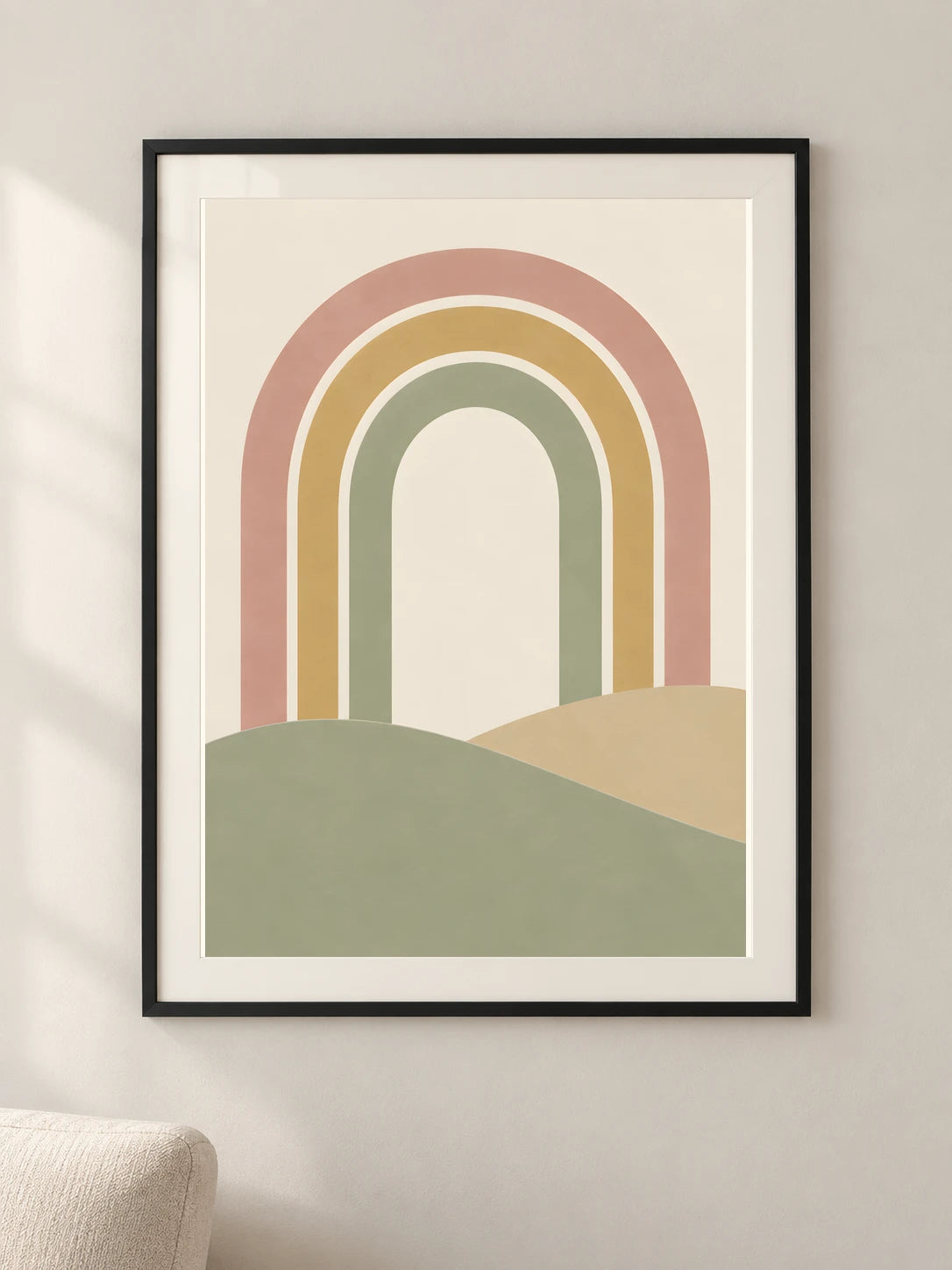 קשת מעל הגבעות — framed — minimal-room-v3