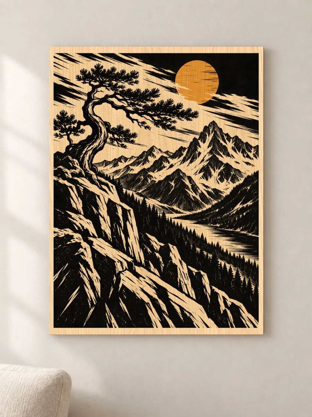 הר ורוח — פוסטר אמנות מקורי — wood — minimal-room-v3