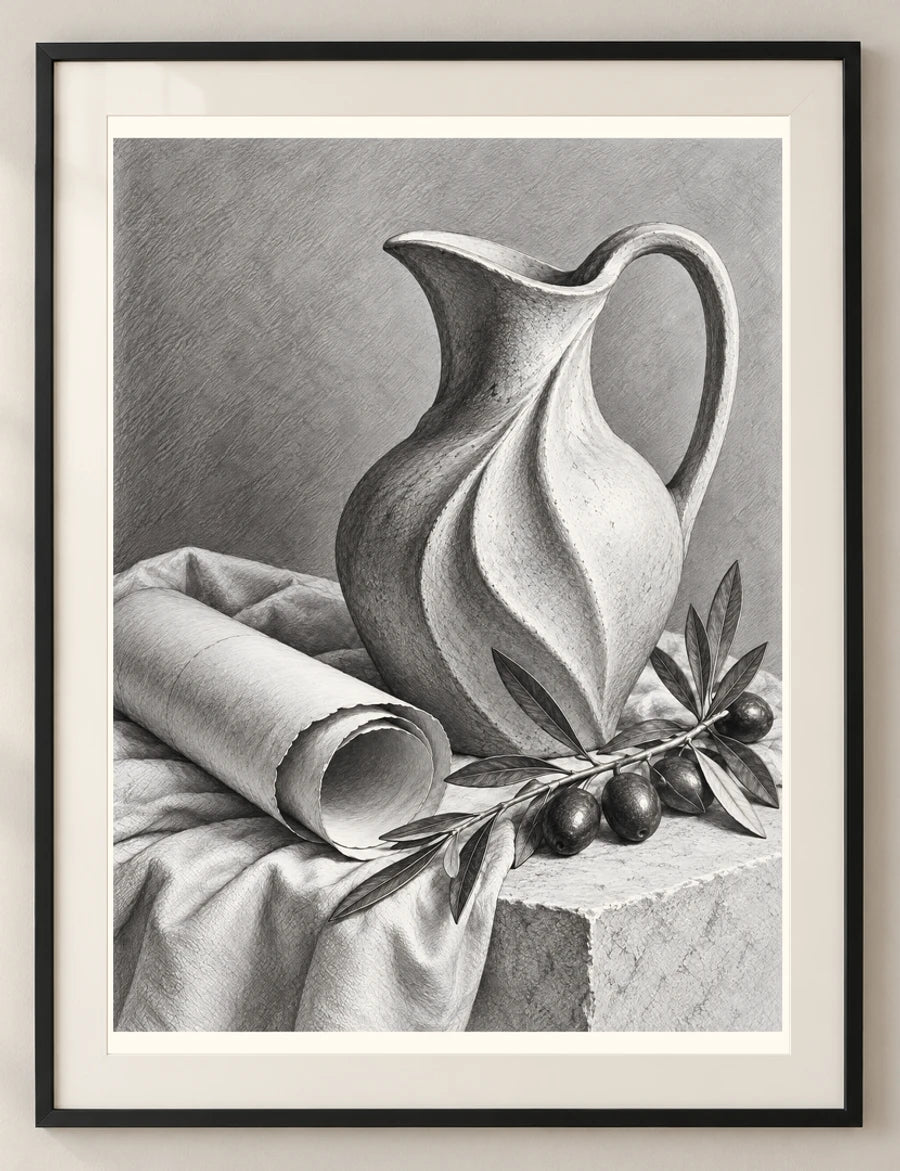 השקט של הסטודיו — פוסטר אמנות מקורי — detail — minimal-room-v3